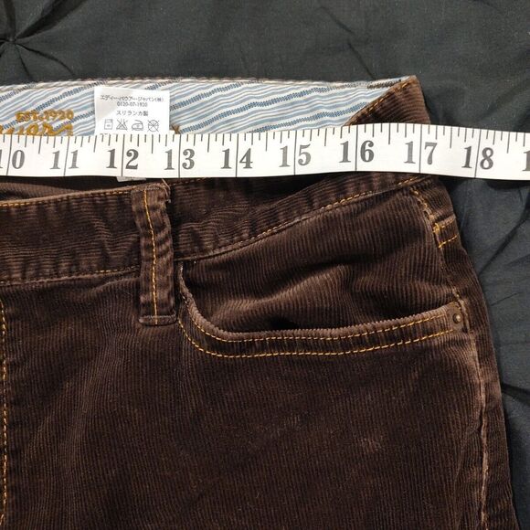 Eddie Bauer Womens Sz 12 Brown Curvy Straight Leg Corduroy Pants Mid Rise - Picture 5 of 11